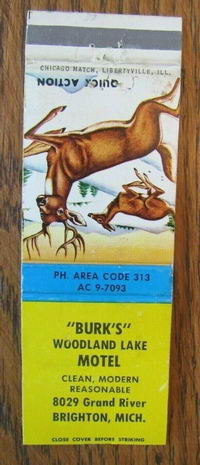 Burks Woodland Lake Motel - MATCHBOOK